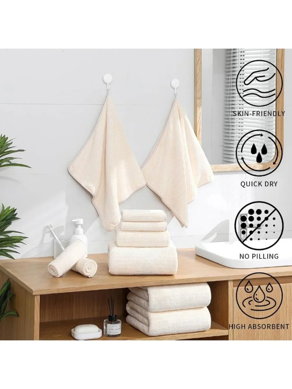 12-Piece Ultra Soft Bath Towel Set - Quick Dry, Extra Absorbent, Fluffy Towels
